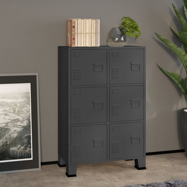 Vidaxl Industrial Storage Chest Anthracite 75X40x115 Cm Metal Storage Boxes