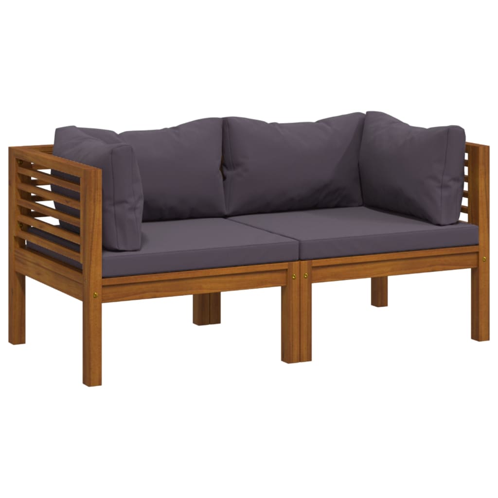 2 Seater Garden Sofa With Cushion Solid Wood Acacia Patio Chairs