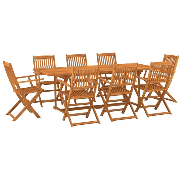 Vidaxl 9 Piece Garden Dining Set 220X90x75 Cm Solid Wood Acacia Outdoor Dining Sets
