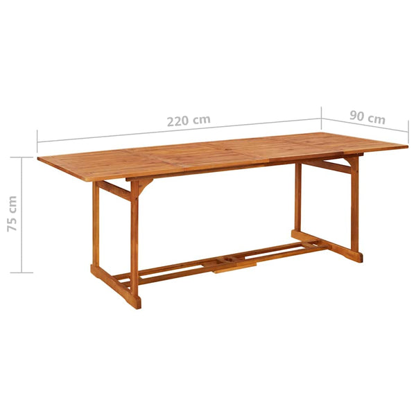Vidaxl 9 Piece Garden Dining Set 220X90x75 Cm Solid Wood Acacia Outdoor Dining Sets