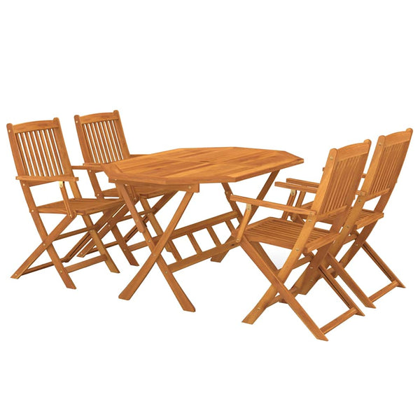 Vidaxl 5 Piece Garden Dining Set Solid Acacia Wood Outdoor Dining Sets