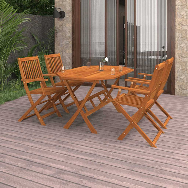 Vidaxl 5 Piece Garden Dining Set Solid Acacia Wood Outdoor Dining Sets