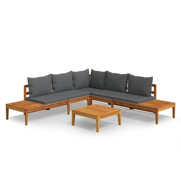 Vidaxl 4 Piece Garden Lounge Set With Dark Grey Cushions Acacia Wood Other Patio & Garden Furniture
