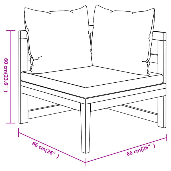 Vidaxl 4 Piece Garden Lounge Set With Dark Grey Cushions Acacia Wood Other Patio & Garden Furniture
