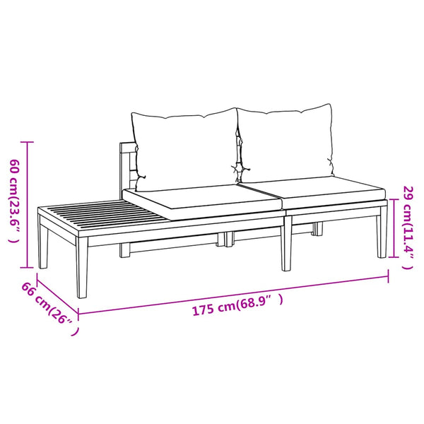 Vidaxl 4 Piece Garden Lounge Set With Dark Grey Cushions Acacia Wood Other Patio & Garden Furniture