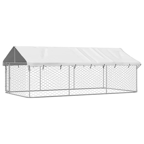 Galvanised Steel Outdoor Dog Kennel With Roof And Lockable Latch System Dog Kennels