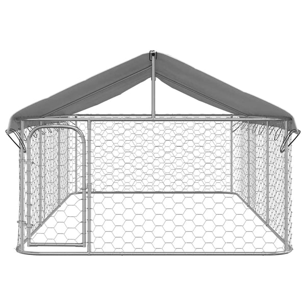 Galvanised Steel Outdoor Dog Kennel With Roof And Lockable Latch System Dog Kennels