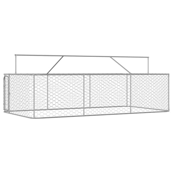 Galvanised Steel Outdoor Dog Kennel With Roof And Lockable Latch System Dog Kennels