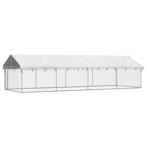 Galvanised Steel Outdoor Dog Kennel With Roof And Lockable Latch Pet Supplies Dog Kennels