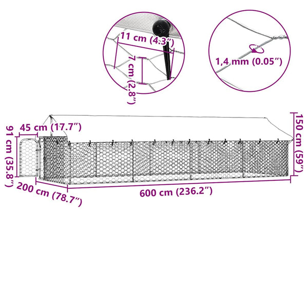 Galvanised Steel Outdoor Dog Kennel With Roof And Lockable Latch Pet Supplies Dog Kennels