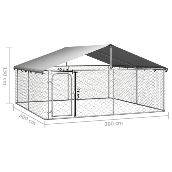 Outdoor Dog Kennel With Roof 300X300x150 Cm Dog Kennels