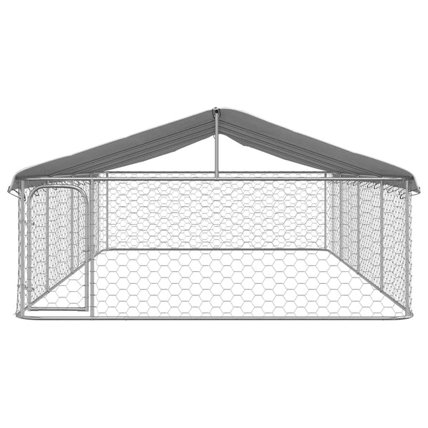 Galvanised Steel Outdoor Dog Kennel With Roof And Lockable Latch Pet Supplies Dog Kennels
