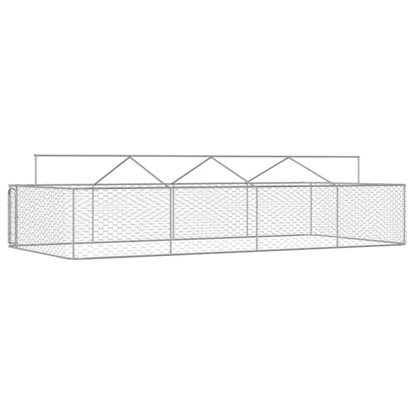 Galvanised Steel Outdoor Dog Kennel With Roof And Lockable Latch Pet Supplies Dog Kennels