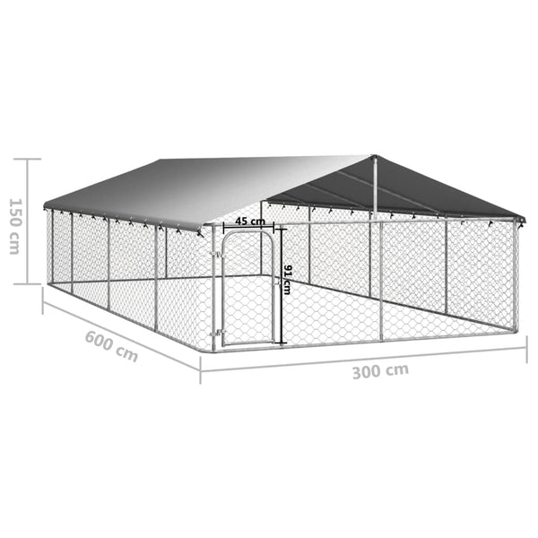 Outdoor Dog Kennel With Roof 600X300x150 Cm