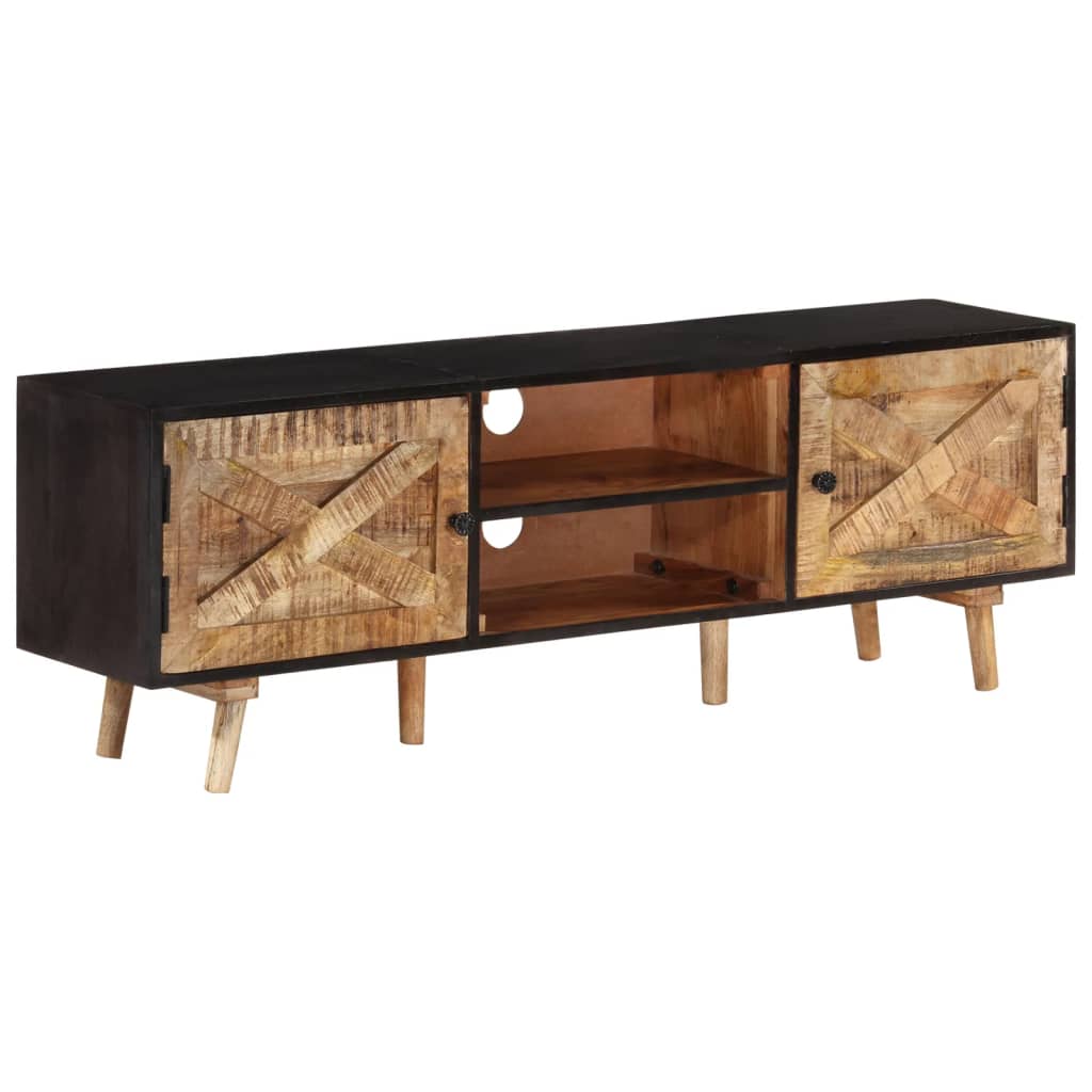 Tv Cabinet 140X30x46 Cm Rough Mango Wood And Solid Acacia Tv Stands & Entertainment Units