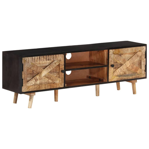 Tv Cabinet 140X30x46 Cm Rough Mango Wood And Solid Acacia Tv Stands & Entertainment Units