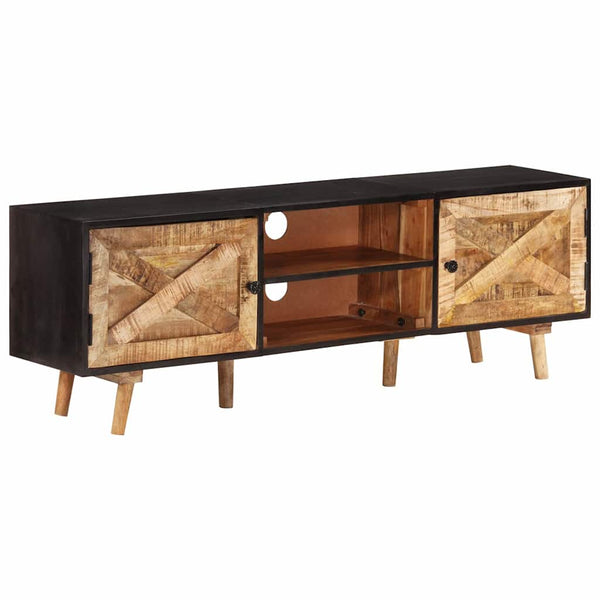 Vidaxl Tv Cabinet 140X30x46 Cm Rough Mango Wood And Solid Acacia Tv Stands & Entertainment Units