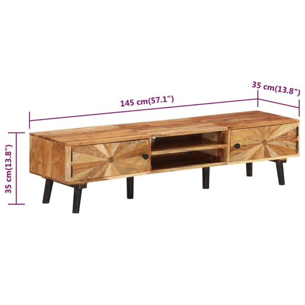 TV Stands & Entertainment Units Tv Cabinet 145X35x35 Cm Solid Wood Acacia