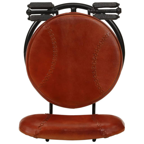 Bar Stools 2 Pcs Black And Brown Real Goat Leather Benches Bar Stools