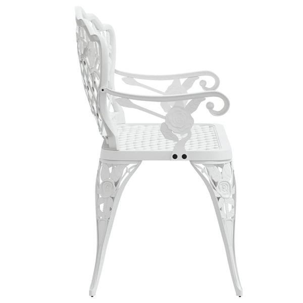 Garden Bench 108 Cm Cast Aluminium White Benches