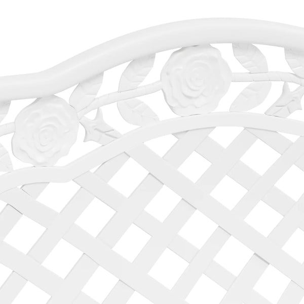 Garden Bench 108 Cm Cast Aluminium White Benches