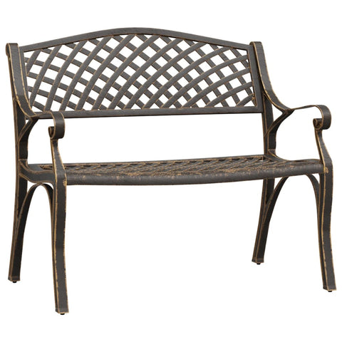 Garden Bench 102 Cm Cast Aluminium Bronze Benches
