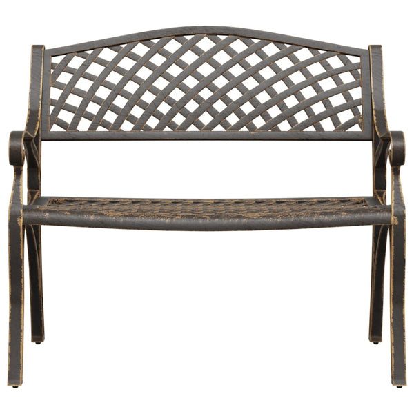 Garden Bench 102 Cm Cast Aluminium Bronze Benches