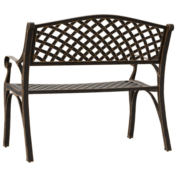 Garden Bench 102 Cm Cast Aluminium Bronze Benches