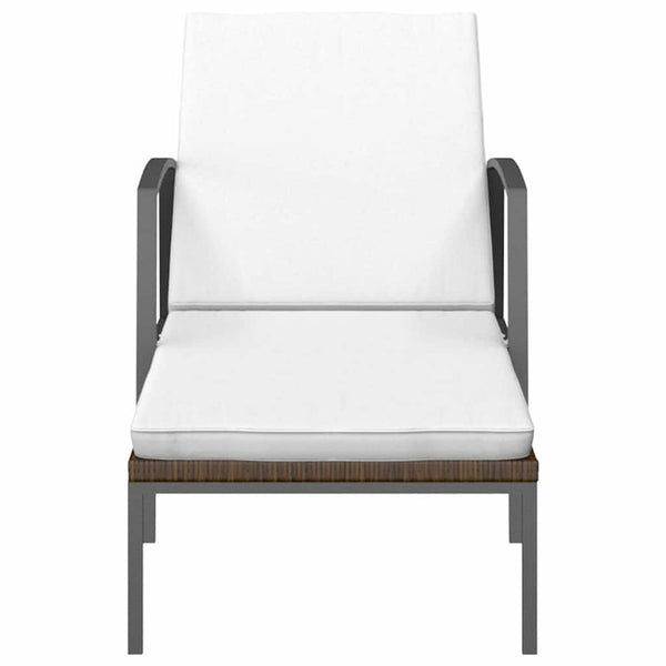 Vidaxl Garden Sun Lounger With Cushion Poly Rattan Brown Other Patio & Garden Furniture