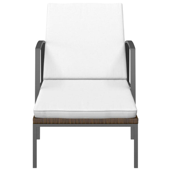 Sun 2 Pcs With Table Poly Rattan Brown Loungers