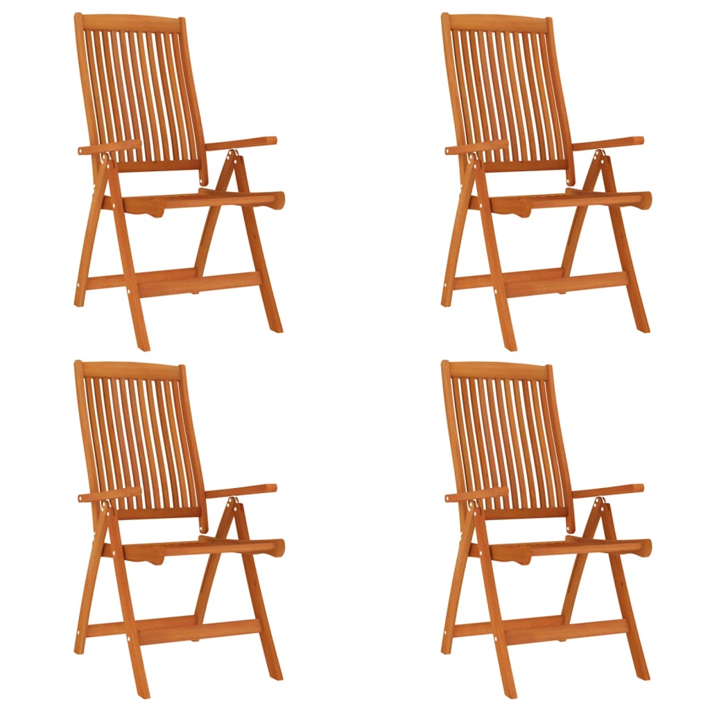 Folding Garden Chairs 4 Pcs Solid Wood Eucalyptus Patio Chairs