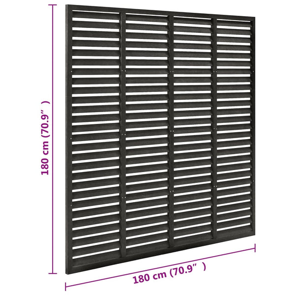 Louver Fence Wpc 180X180 Cm Black Fence Panels