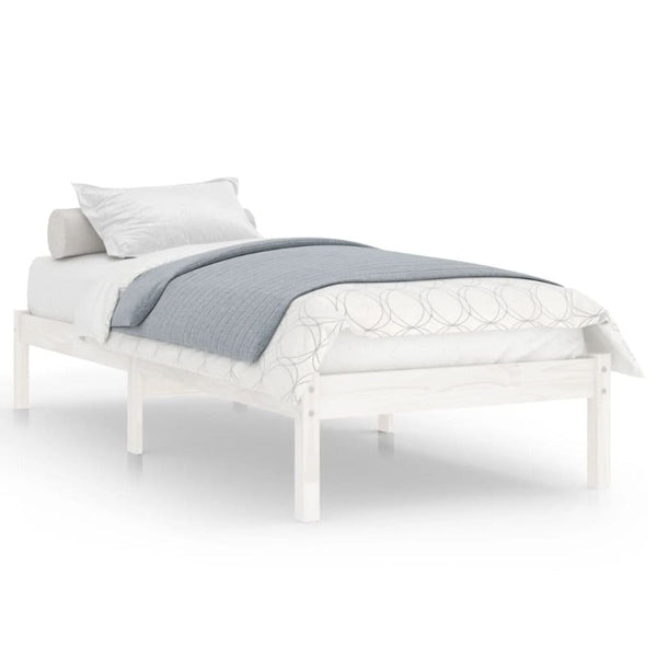 Bed Frame White Solid Wood 92X187 Cm Single Size Single Bed Frames