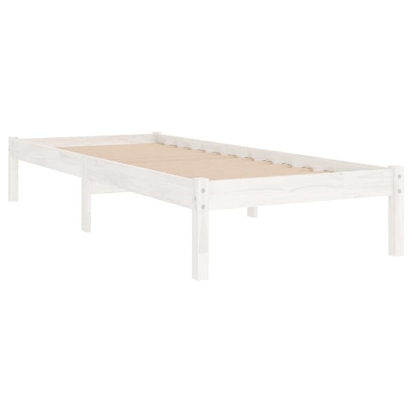 Bed Frame White Solid Wood 92X187 Cm Single Size Single Bed Frames