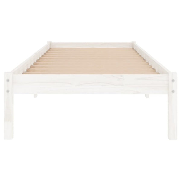 Bed Frame White Solid Wood 92X187 Cm Single Size Single Bed Frames