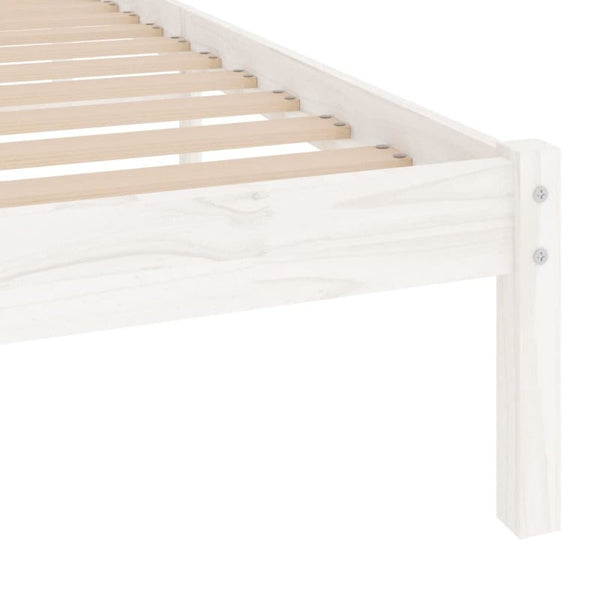 Bed Frame White Solid Wood 92X187 Cm Single Size Single Bed Frames