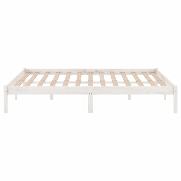 Bed Frame White Solid Wood 137X187 Double Size Double Bed Frames