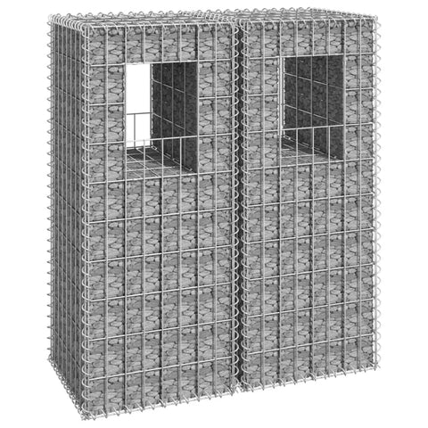 Gabion Basket Posts 2 Pcs 40X40x100 Cm Iron Gabion Baskets