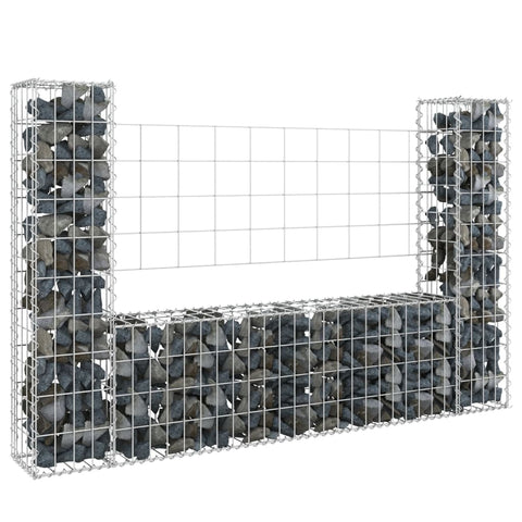 U Shape Gabion Basket With 2 Posts Iron Gabion Baskets