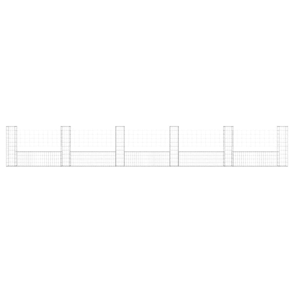 U Shape Gabion Basket With 6 Posts Iron 620X20x100 Cm Gabion Baskets
