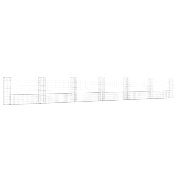 U Shape Gabion Basket With 7 Posts Iron 740X20x100cm Gabion Baskets