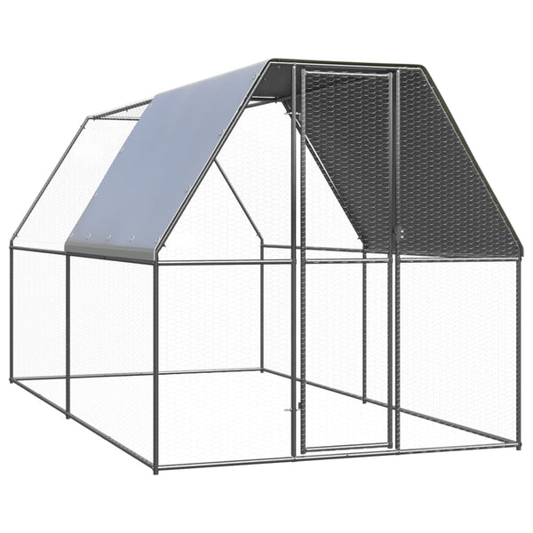 Vidaxl Outdoor Chicken Cage 2X4x2 M Galvanised Steel Poultry Cages