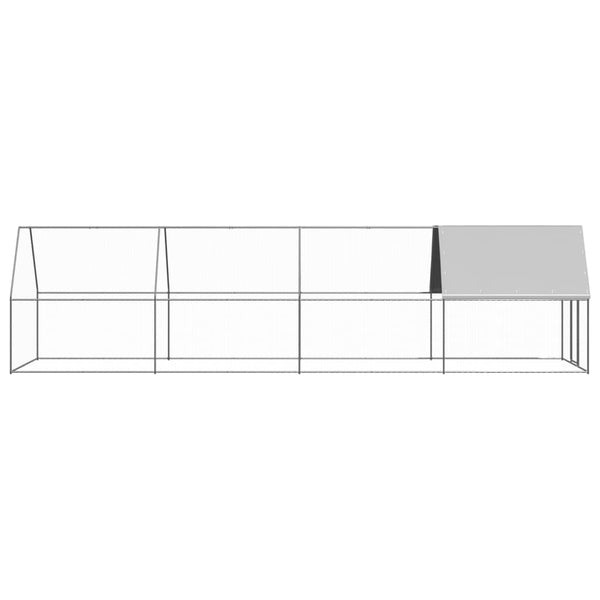Vidaxl Outdoor Chicken Cage 2X8x2 M Galvanised Steel Small Animal Cages & Hutches