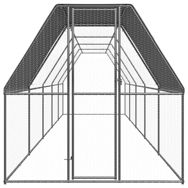 Small Animal Cages & Hutches Outdoor Chicken Cage 2X10x2 M Galvanised Steel