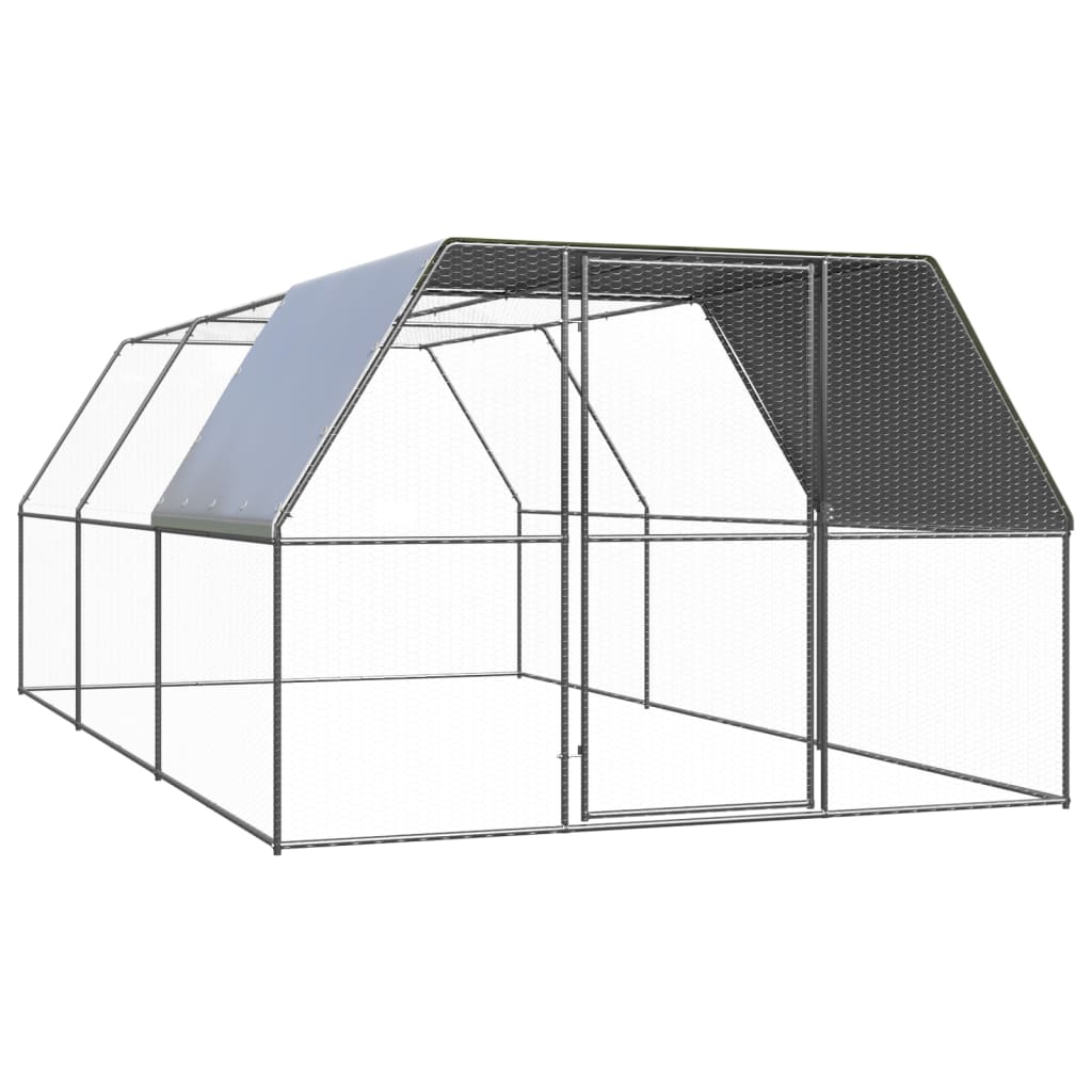 Vidaxl Outdoor Chicken Cage 3X6x2 M Galvanised Steel Poultry Cages