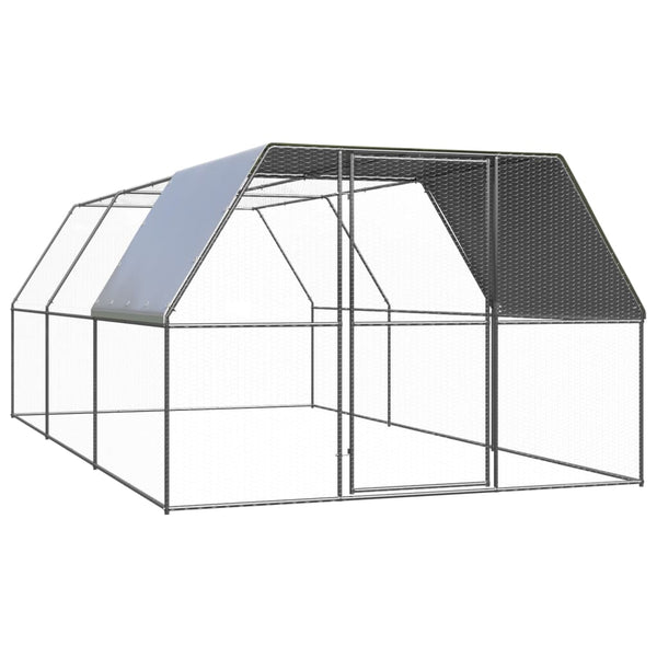 Vidaxl Outdoor Chicken Cage 3X6x2 M Galvanised Steel Poultry Cages
