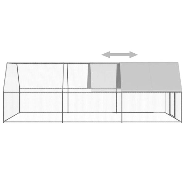 Vidaxl Outdoor Chicken Cage 3X6x2 M Galvanised Steel Poultry Cages