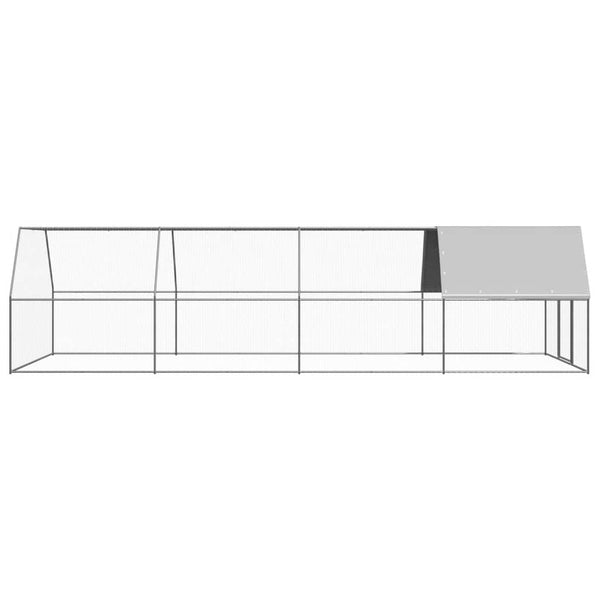 Vidaxl Outdoor Chicken Cage 3X8x2 M Galvanised Steel Poultry Cages