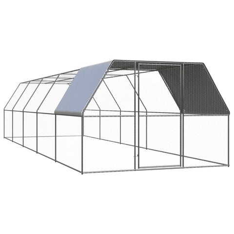 Outdoor Chicken Cage 3X10x2 M Galvanised Steel Small Animal Cages & Hutches