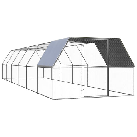 Outdoor Chicken Cage 3X12x2 M Galvanised Steel Small Animal Cages & Hutches